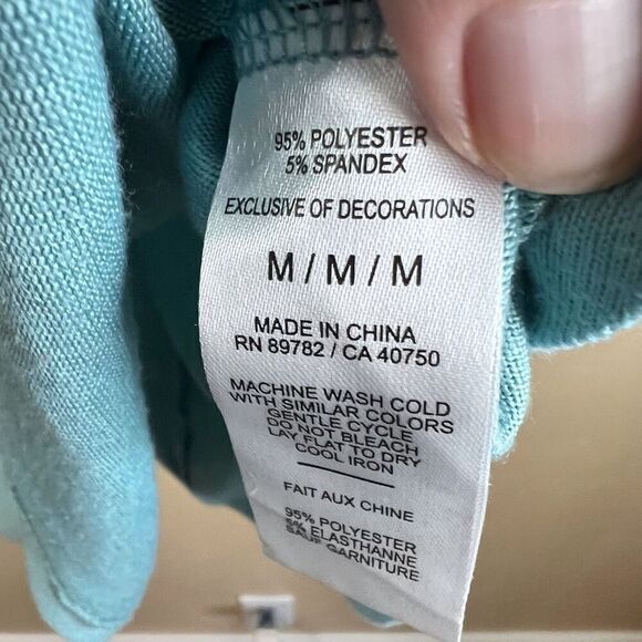 Natori Womens‎ Super Soft Short Sleeve Tee Size Medium Bright Turquoise Blue - Picture 4 of 5